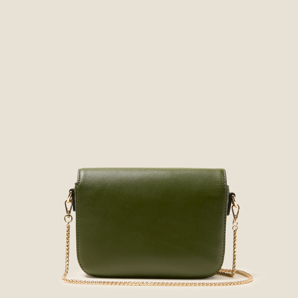 Orla Kiely Mini Eclipse Leather Crossbody Bag - Flower Applique Forest