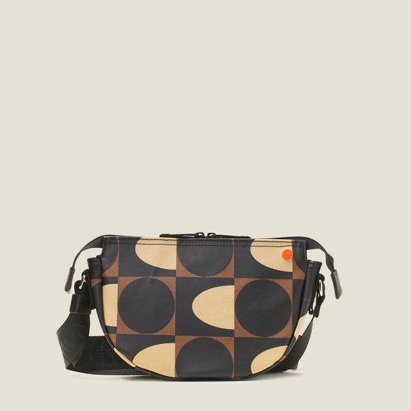 Orla Kiely Mini Rounder Crossbody - Spot Square Mocha