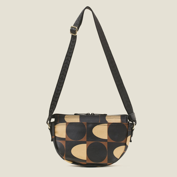 Orla Kiely Mini Rounder Crossbody - Spot Square Mocha