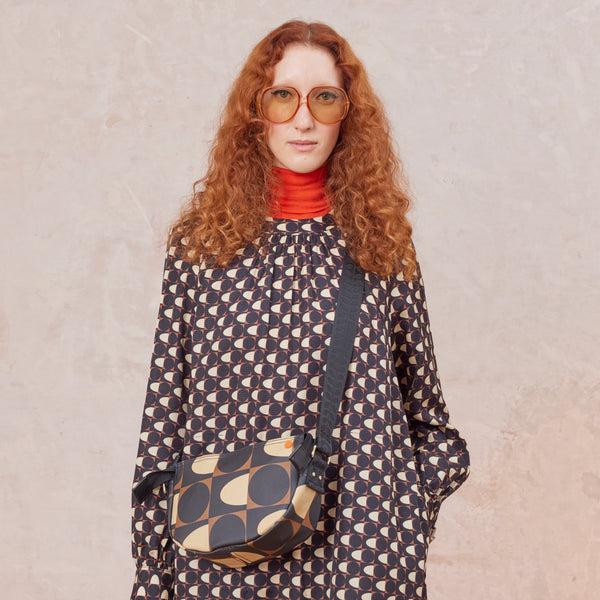 orla kiely Mini Rounder Crossbody - Spot Square Mocha