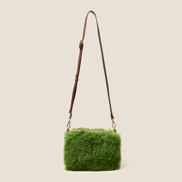 Orla Kiely Mini Softie Leather Crossbody Bag - Sheepskin Colourblock Green