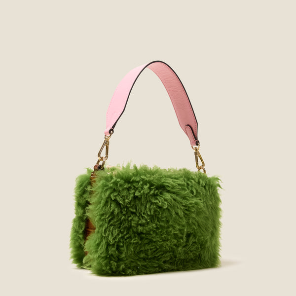 orla kiely Mini Softie Leather Crossbody Bag - Sheepskin Colourblock Green