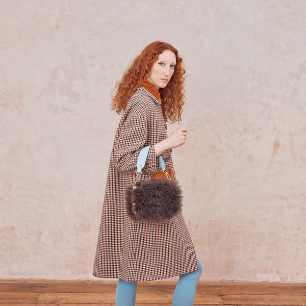 orla kiely Mini Softie Leather Crossbody Bag - Sheepskin Colourblock Brown
