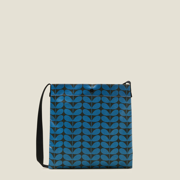 orla kiely On a Roll Flat Crossbody - Mini Solid Stem Azure