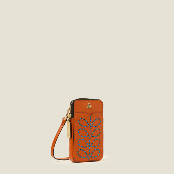 Orla Kiely Ariel Phone Case - Whipstitch Stem Orange