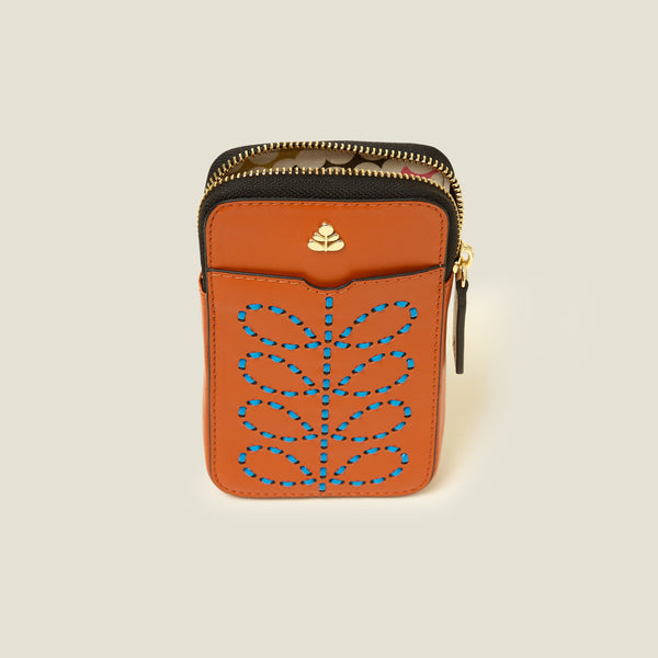 Orla Kiely Ariel Phone Case - Whipstitch Stem Orange