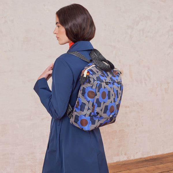 orla kiely Axis Backpack - Electric Flora Cobalt