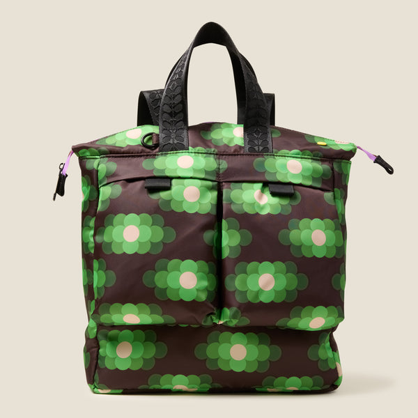Orla Kiely Axis Backpack - Flower Haze Neon Green