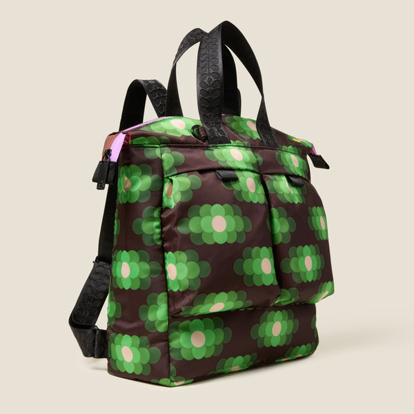 Orla Kiely Axis Backpack - Flower Haze Neon Green