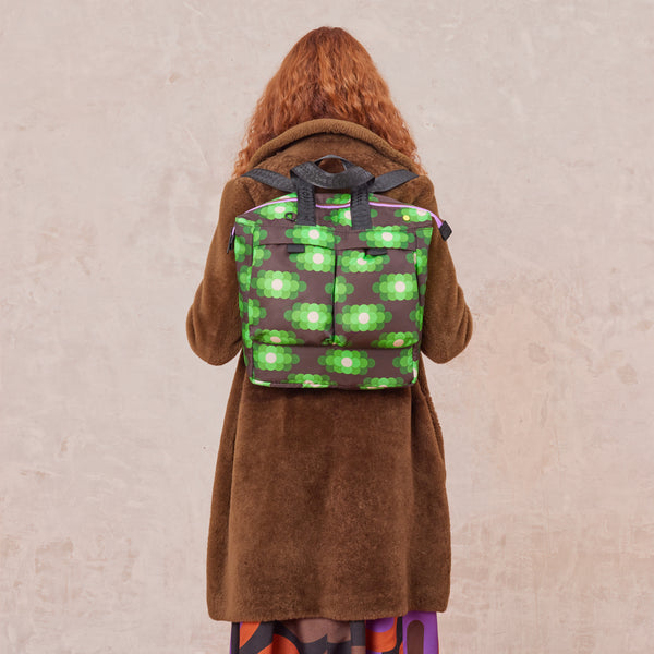 orla kiely Axis Backpack - Flower Haze Neon Green