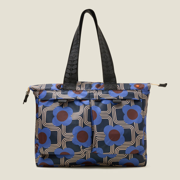 Orla Kiely Axis Tote Bag - Electric Flora Cobalt