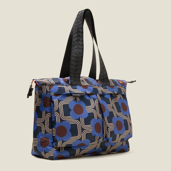 Orla Kiely Axis Tote Bag - Electric Flora Cobalt