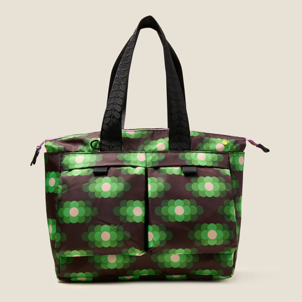 Orla Kiely Axis Tote Bag - Flower Haze Neon Green