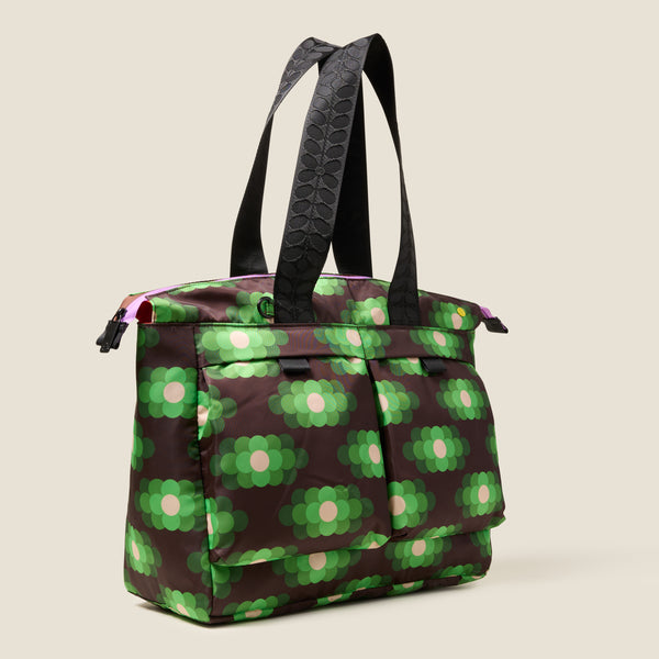 Orla Kiely Axis Tote Bag - Flower Haze Neon Green