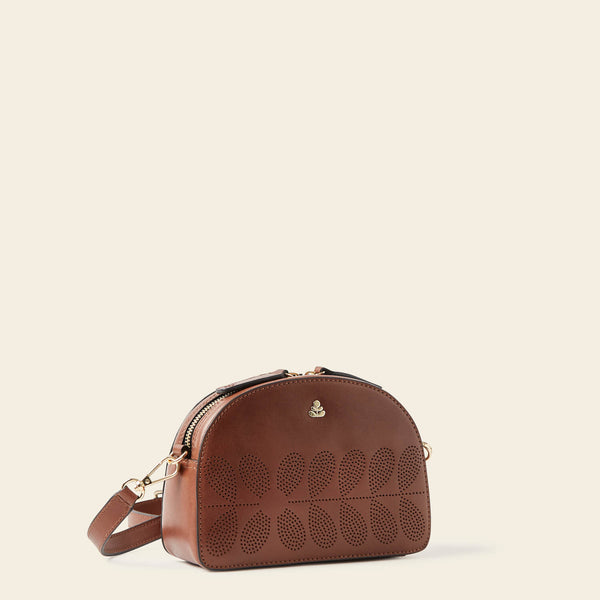 Orla Kiely Babaluna Crossbody - Tan Punched Flower