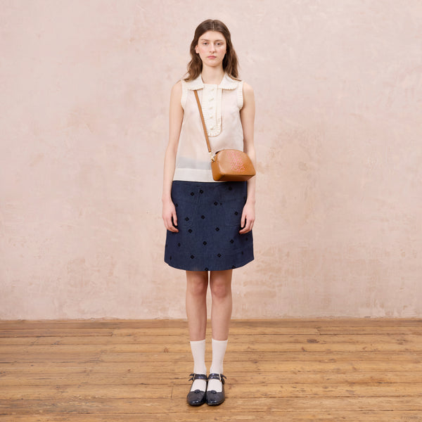 Orla Kiely Babaluna Crossbody - Whipstitch Stem Tan