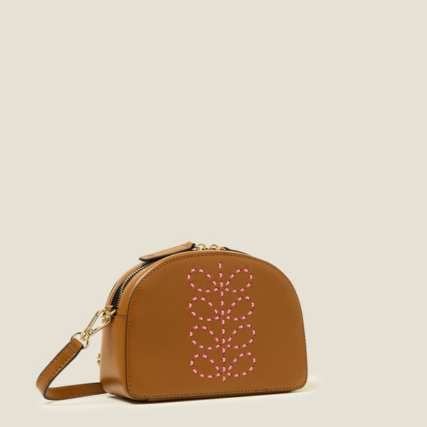 Orla Kiely Babaluna Crossbody - Whipstitch Stem Tan