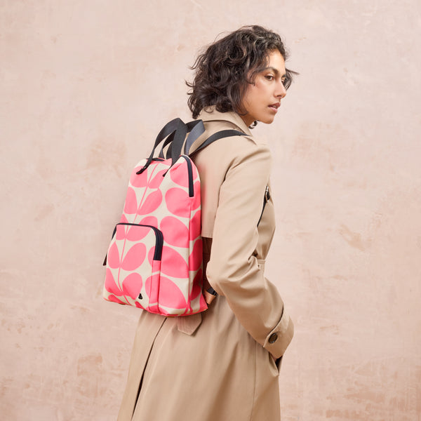 Orla Kiely Bestie Backpack - Solid Stem Neon Pink