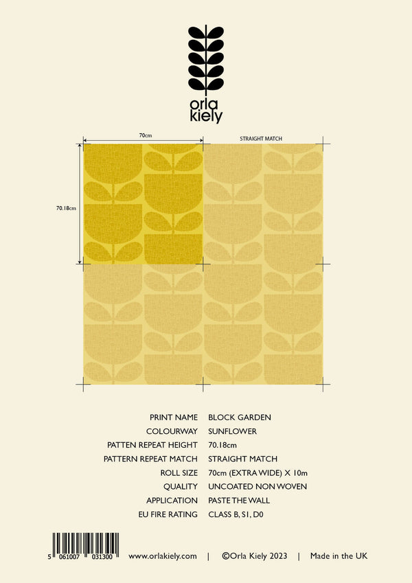 Orla Kiely Block Garden Wallpaper - Sample ROW