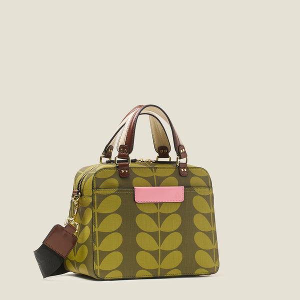 Orla Kiely Block Medium Handbag - Solid Stem Olive