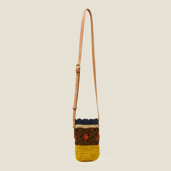 Orla Kiely Camino Phone Pouch - Block Flower Cocoa