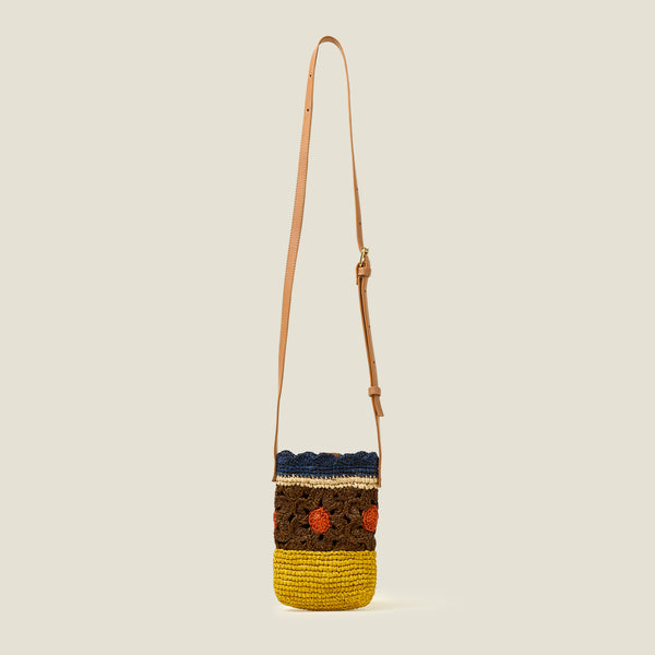 Orla Kiely Camino Phone Pouch - Block Flower Cocoa