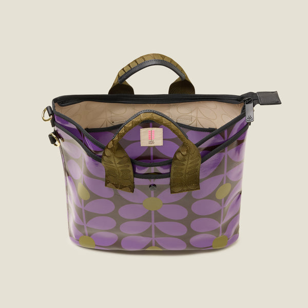 Orla Kiely Carry Grab Tote Bag - Sixties Stem Orchid