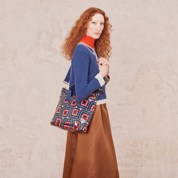 Orla Kiely Carry Grab Tote Bag - Woodblock Ink