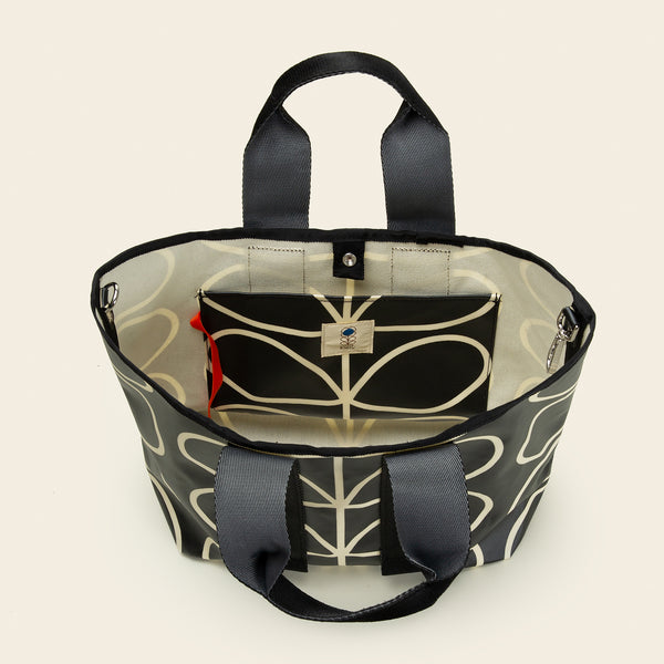 Orla Kiely Carrysmall Basic - Linear Stem Liquorice