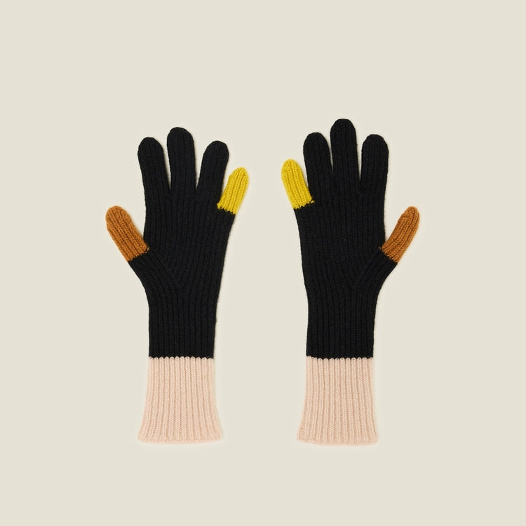 Orla Kiely Colour Pop Wool Gloves - Cream Black