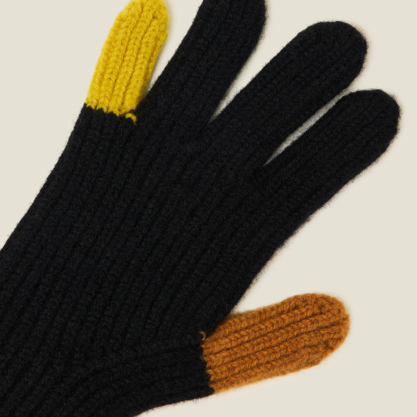 Orla Kiely Colour Pop Wool Gloves - Cream Black
