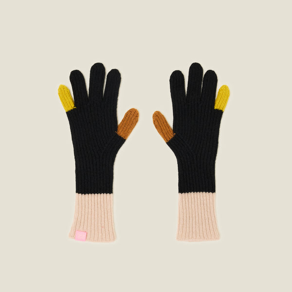 orla kiely Colour Pop Wool Gloves - Cream Black