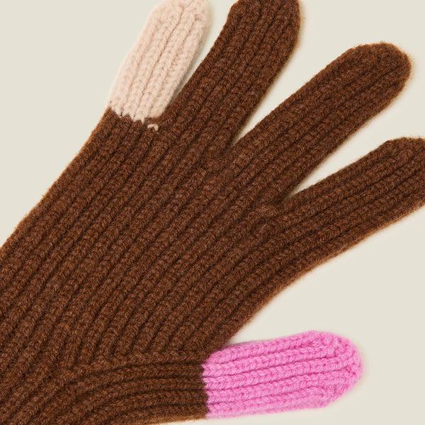 Orla Kiely Colour Pop Wool Gloves - Orange Sienna