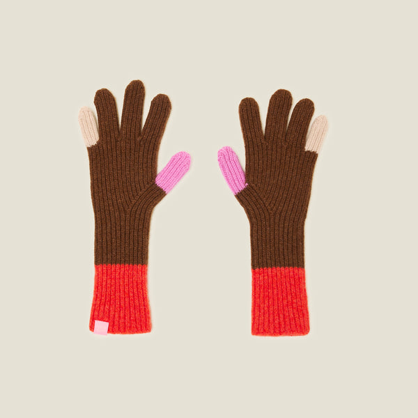 orla kiely Colour Pop Wool Gloves - Orange Sienna