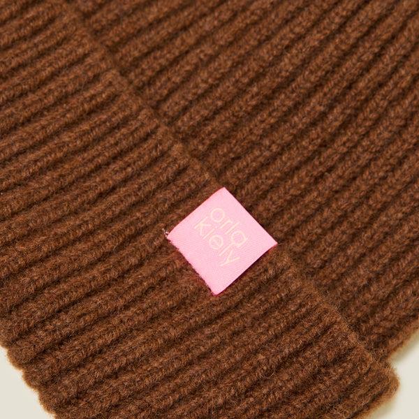 Orla Kiely Contrast Pom Wool Beanie - Orange Sienna