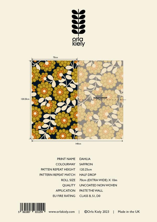 Orla Kiely Dahlia Wallpaper - Sample ROW