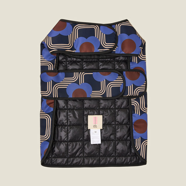 Orla Kiely Dog Coat - Electric Flora Cobalt
