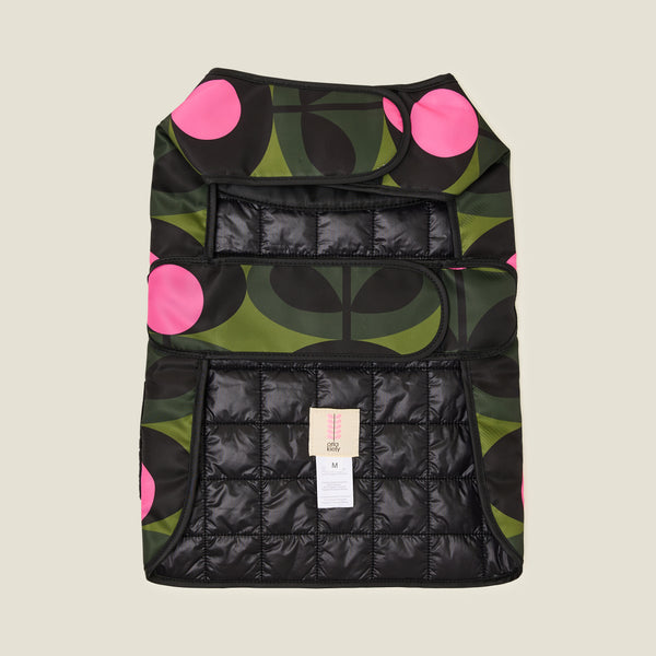 Orla Kiely Dog Coat - Oval Stem Forest
