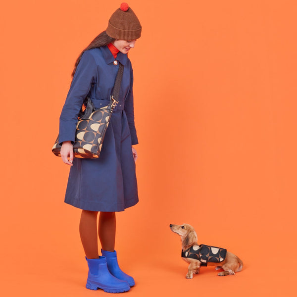 Orla Kiely Dog Coat - Spot Square Mocha