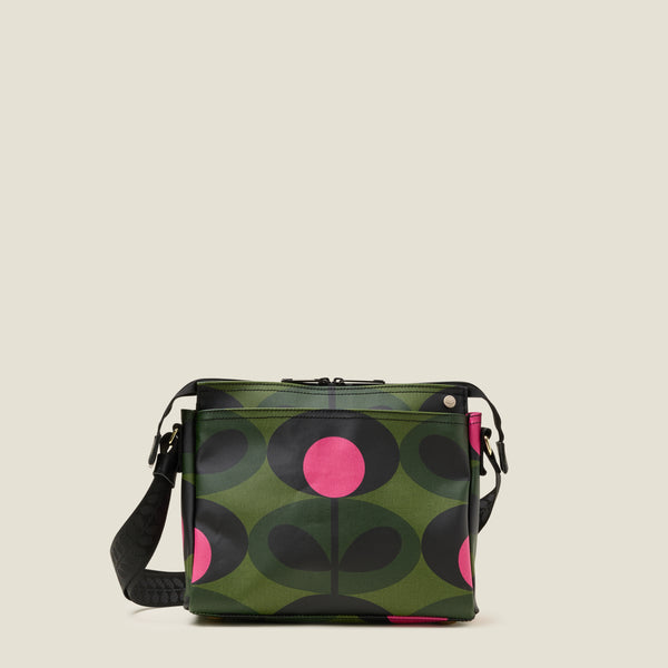Orla Kiely Fielder Crossbody Bag - Oval Stem Forest