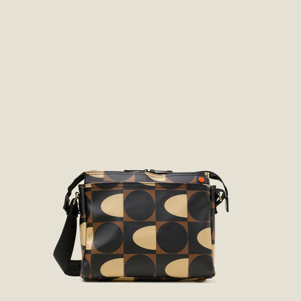 Orla Kiely Fielder Crossbody Bag - Spot Square Mocha
