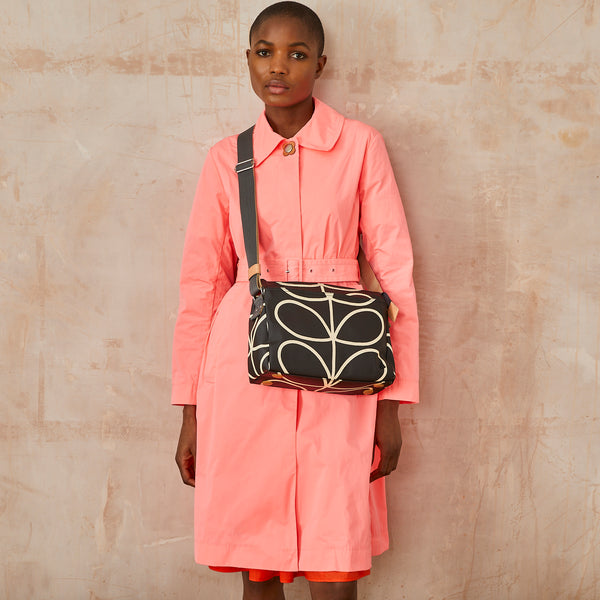 Orla Kiely Fielder Crossbody - Linear Stem Liquorice