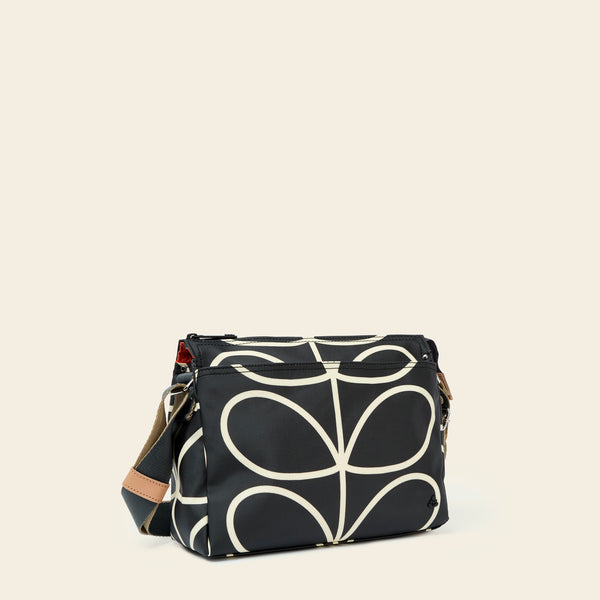 Orla Kiely Fielder Crossbody - Linear Stem Liquorice