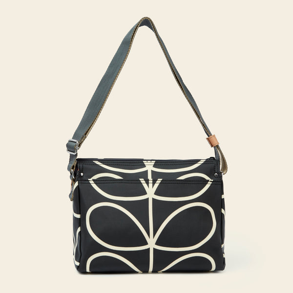 Orla Kiely Fielder Crossbody - Linear Stem Liquorice