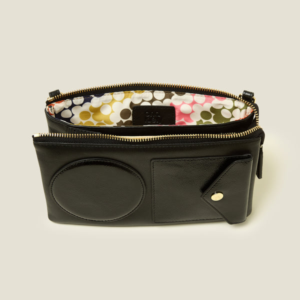 Orla Kiely Folio Crossbody - OK Applique Black
