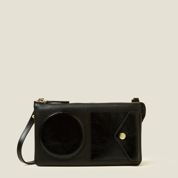 orla kiely Folio Crossbody - OK Applique Black
