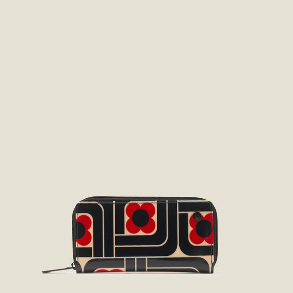 Orla Kiely Forget Me Not Big Wallet - Woodblock Ink
