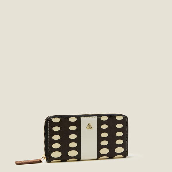 Orla Kiely Forget Me Not Wallet - Optical Oval Mocha