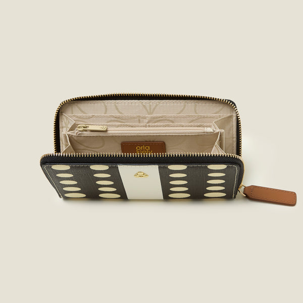 Orla Kiely Forget Me Not Wallet - Optical Oval Mocha