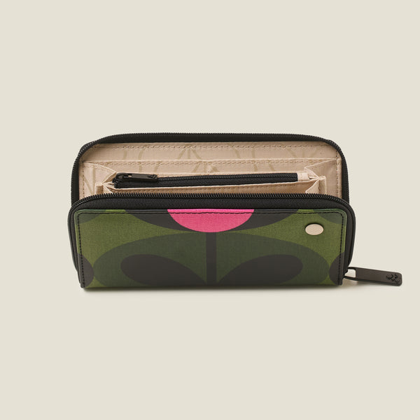 Orla Kiely Forget Me Not Wallet - Oval Stem Forest